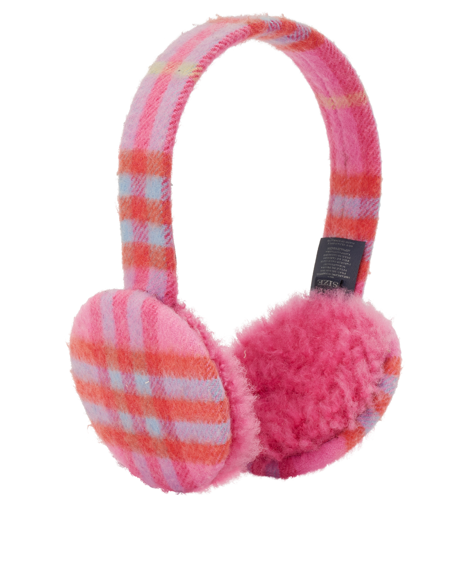 Burberry Check Ear Warmers, &pound;150, Accessories, Pink, Cashmere, Back view